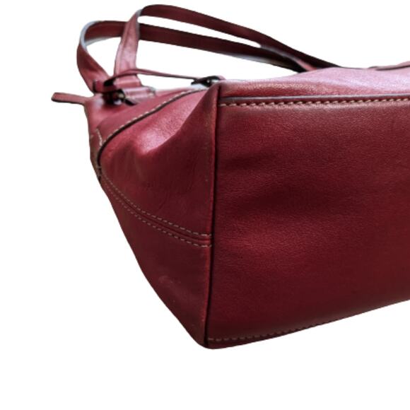 Fossil Red Leather Shoulder Bag - Picture 2 of 11